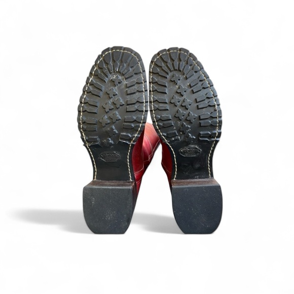 FRYE horse stitching embroidered campus boots size 5.5 women’s tall - Picture 7 of 15